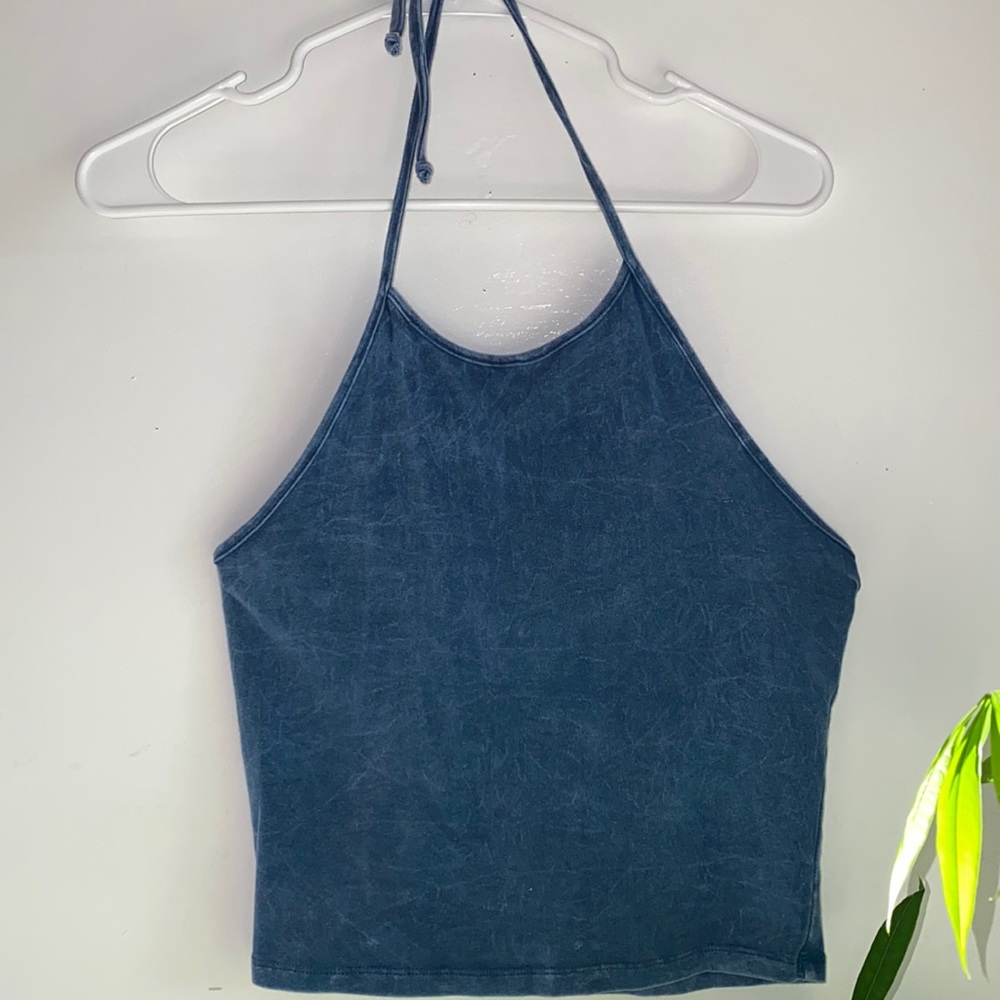Blue halter top